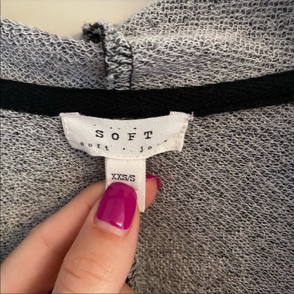 Soft Joie gray & black draped zip up sweatshirt - Picture 4 of 8